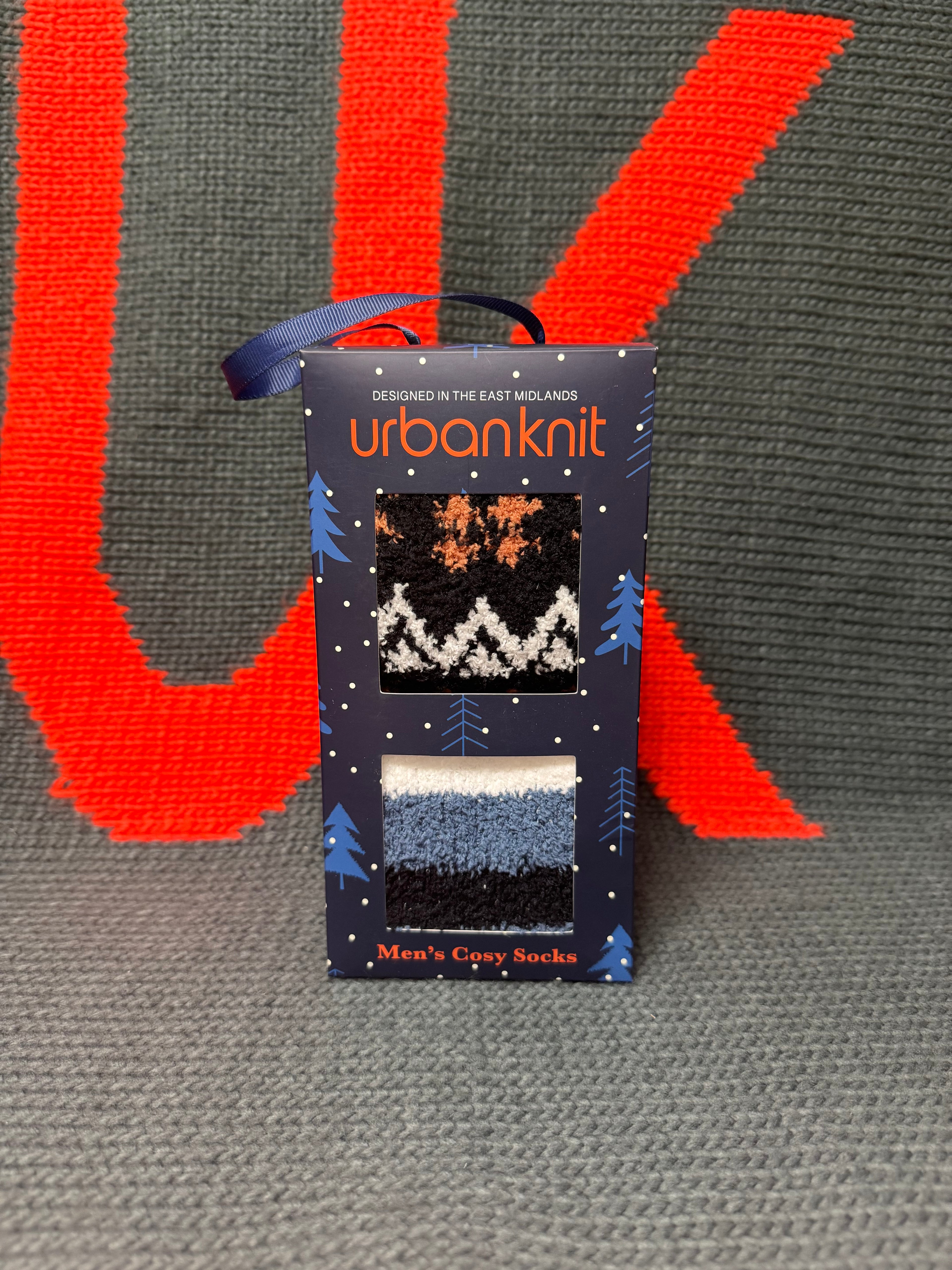 Men's 2pp Cosy Sock In A Box - Stripe Fairisle