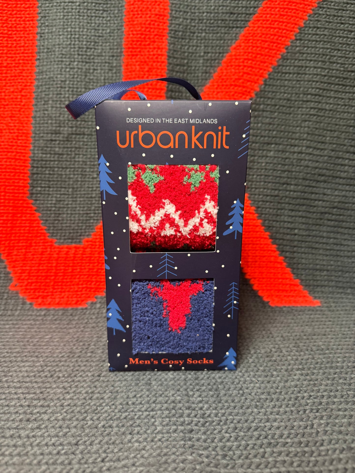 Men's 2pp Cosy Sock In A Box - Stag Fairisle