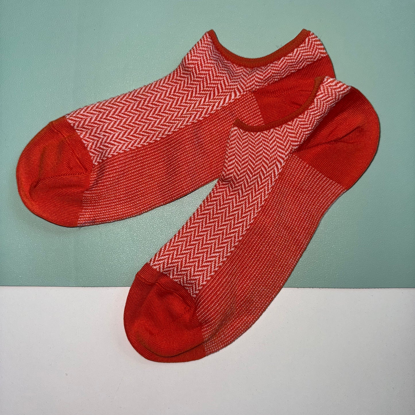 Men's Narrow Welt Trainer Liner - Orange Zigzag