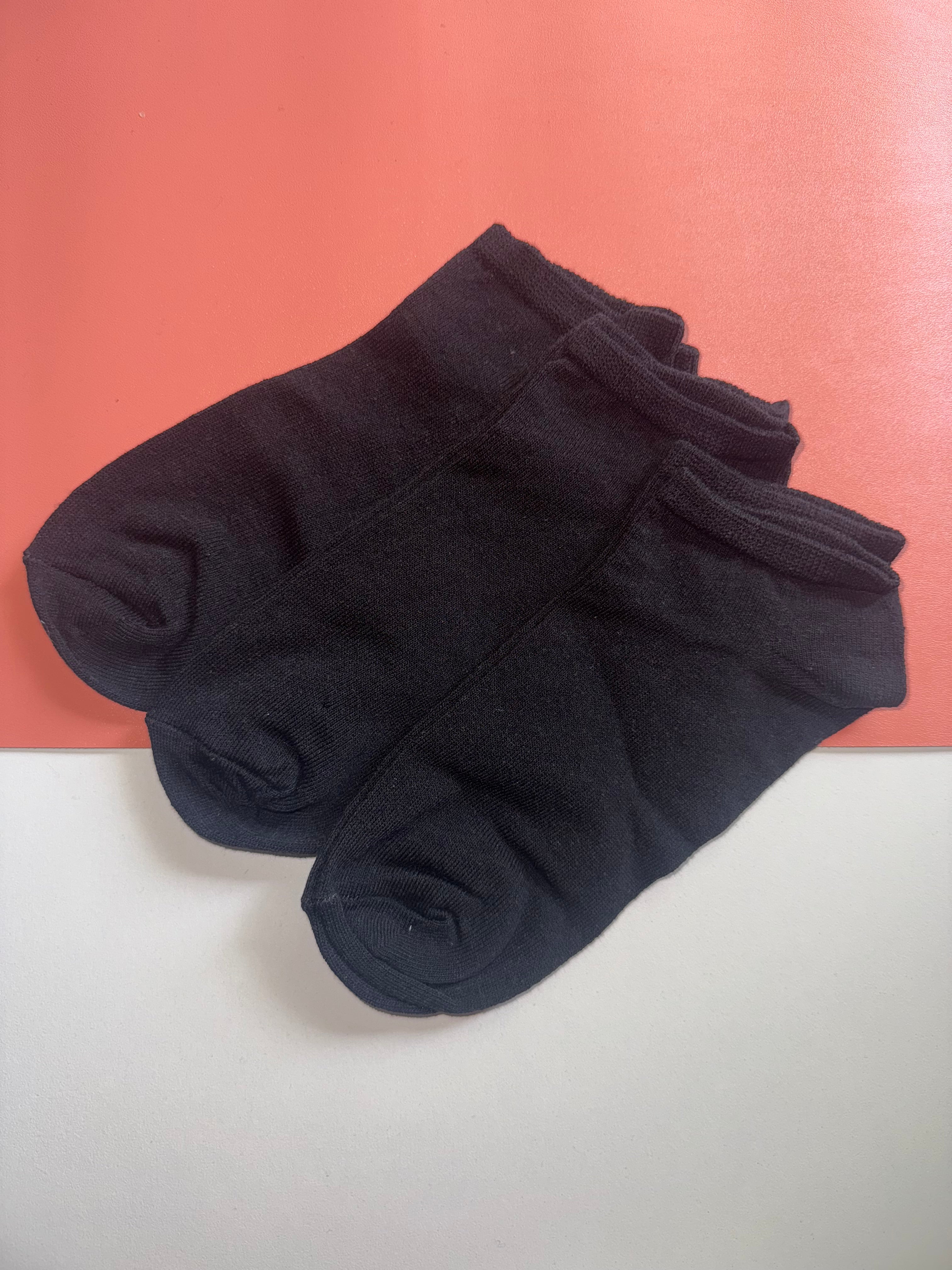 Ladies 3pp Trainer Liner Socks - Black