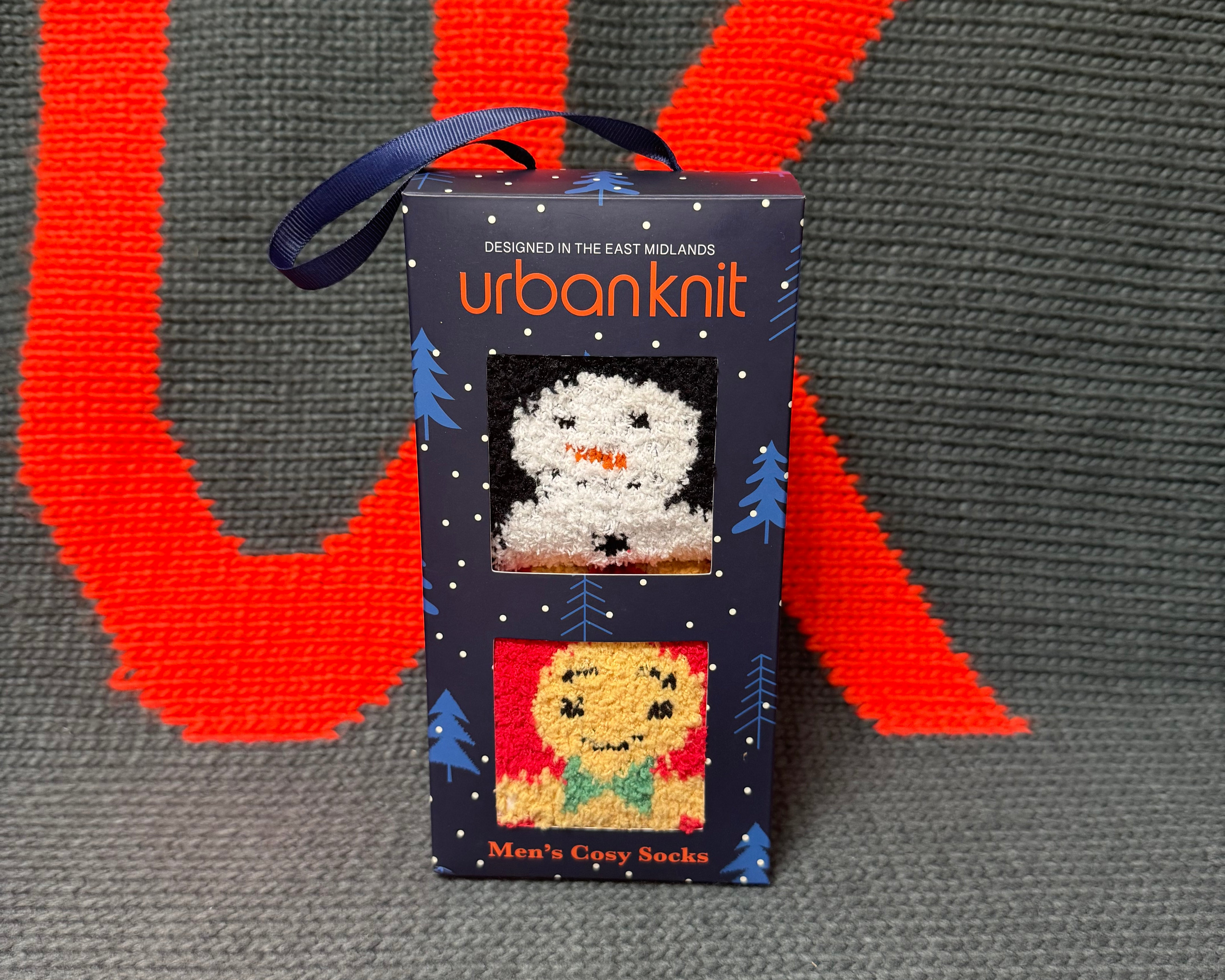 Men's 2pp Cosy Sock In A Box - Snowman & Gingerbread