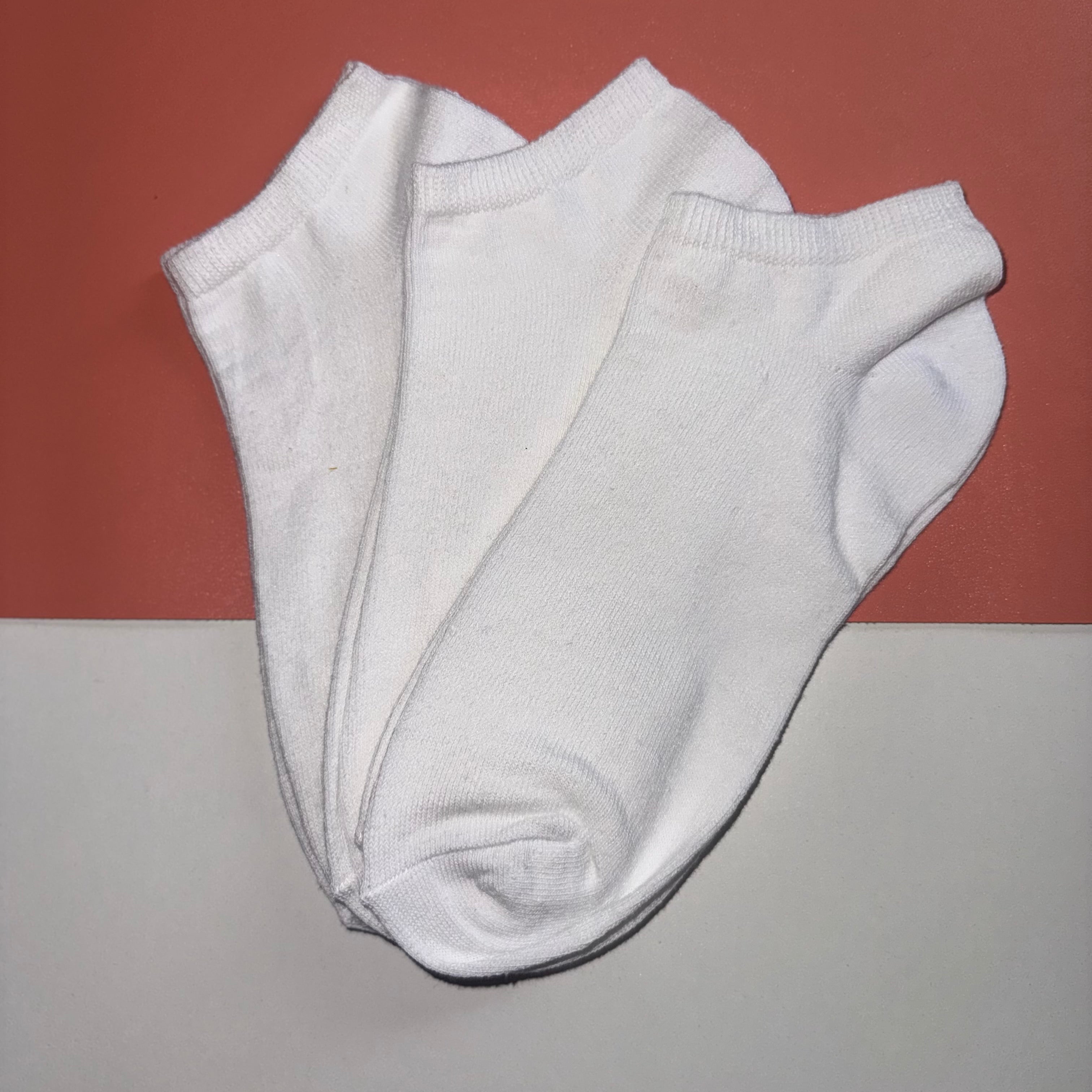 Ladies 3pp Trainer Liner Socks - White
