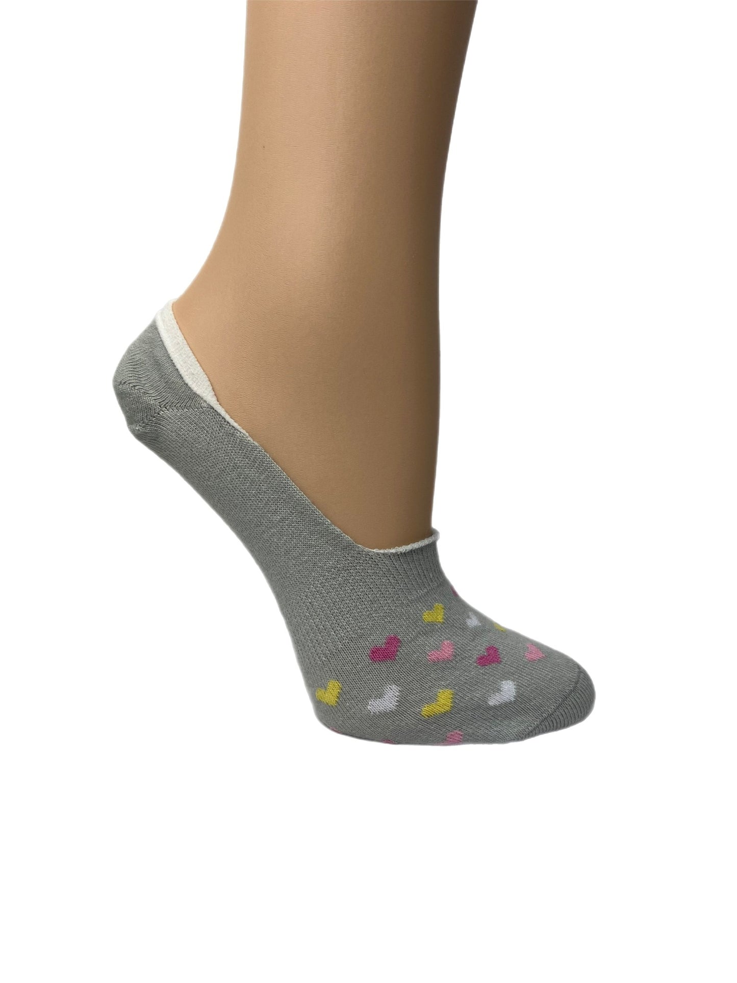 Ladies 3pp Heart Footsie Socks