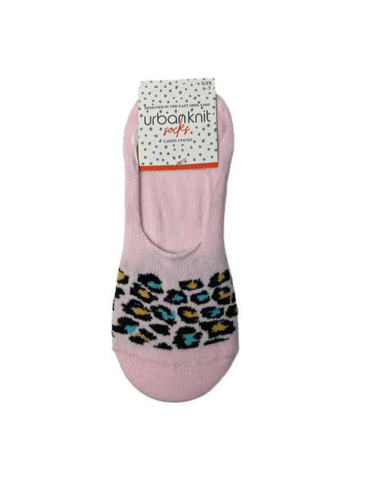 Ladies 3pp Leopard Footsie Socks