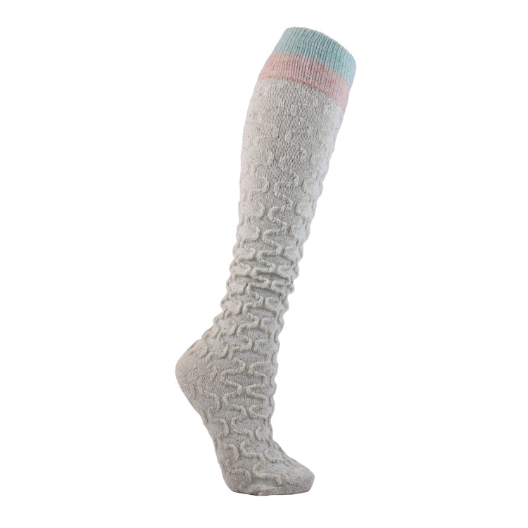 Ladies Natural Wave Stitch Knee High