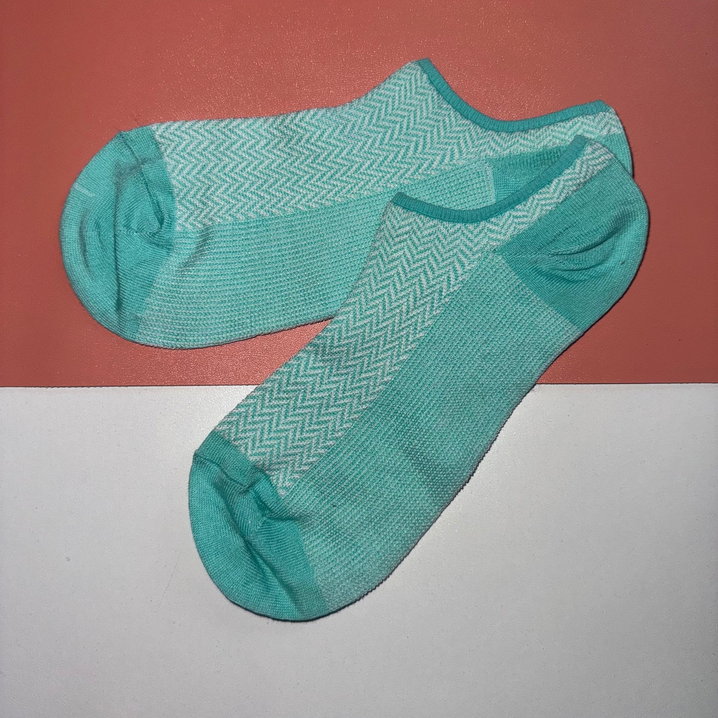 Ladies Narrow Welt Zig Zag Trainer Liner - Mint