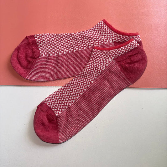 Ladies Narrow Welt Geo Trainer Liner - Rose