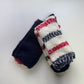 Ladies 2pp Cosy Red Stripes Socks