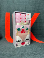 Ladies Reindeer Lounge Sock Gift Box