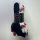 Ladies 2pp Cosy Red Stripes Socks