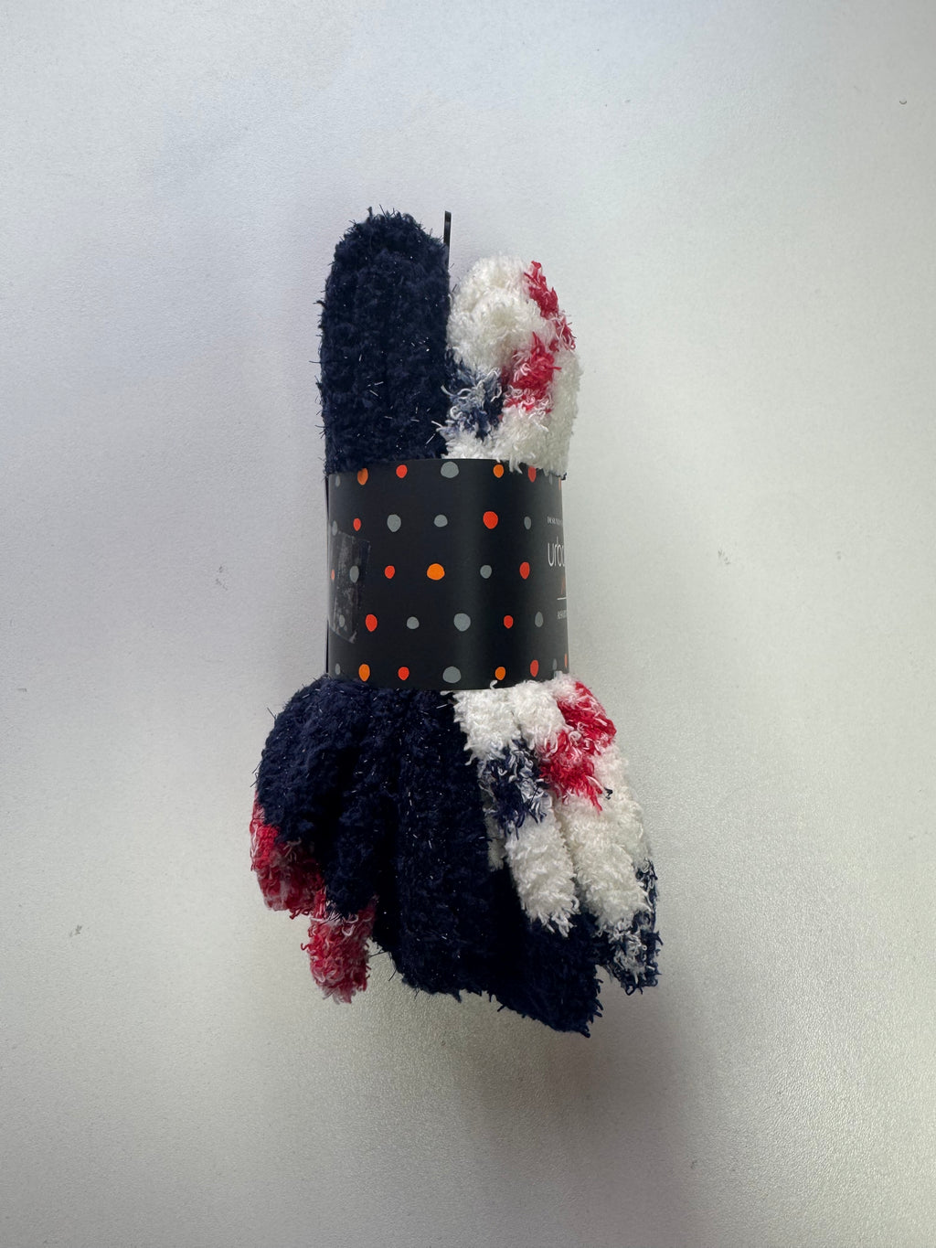 Ladies 2pp Cosy Red Stripes Socks