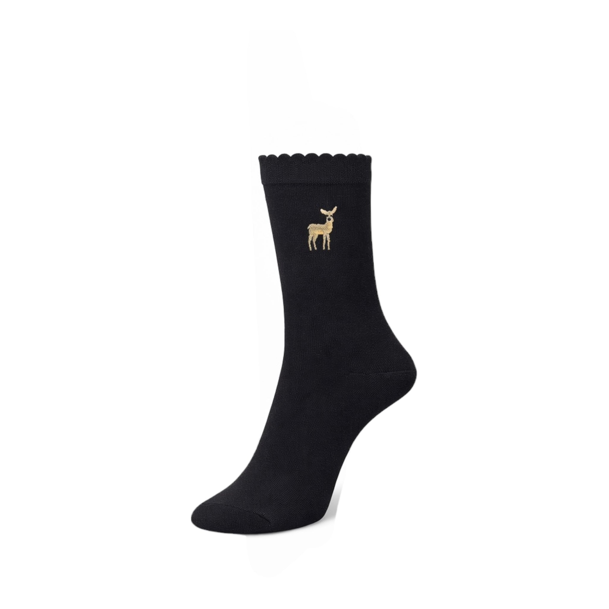 Ladies 3pp Embroidery Woodland Socks