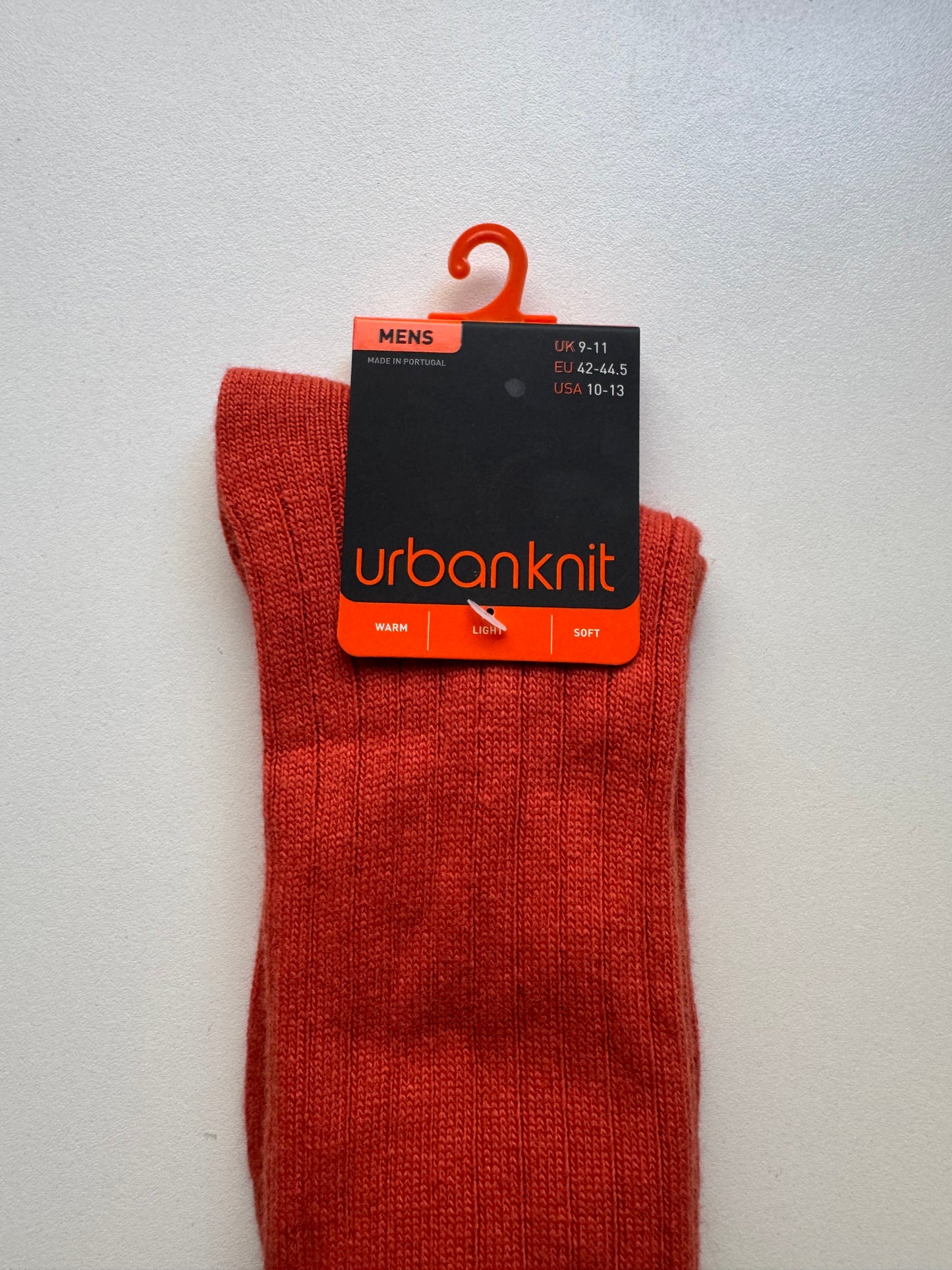 Men's Orange Rib Cashmere Socks