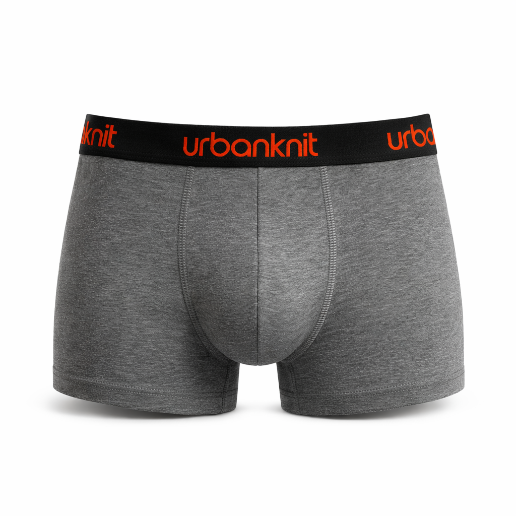 3 Pack Mens Boxers Charcoal Orange Contrast