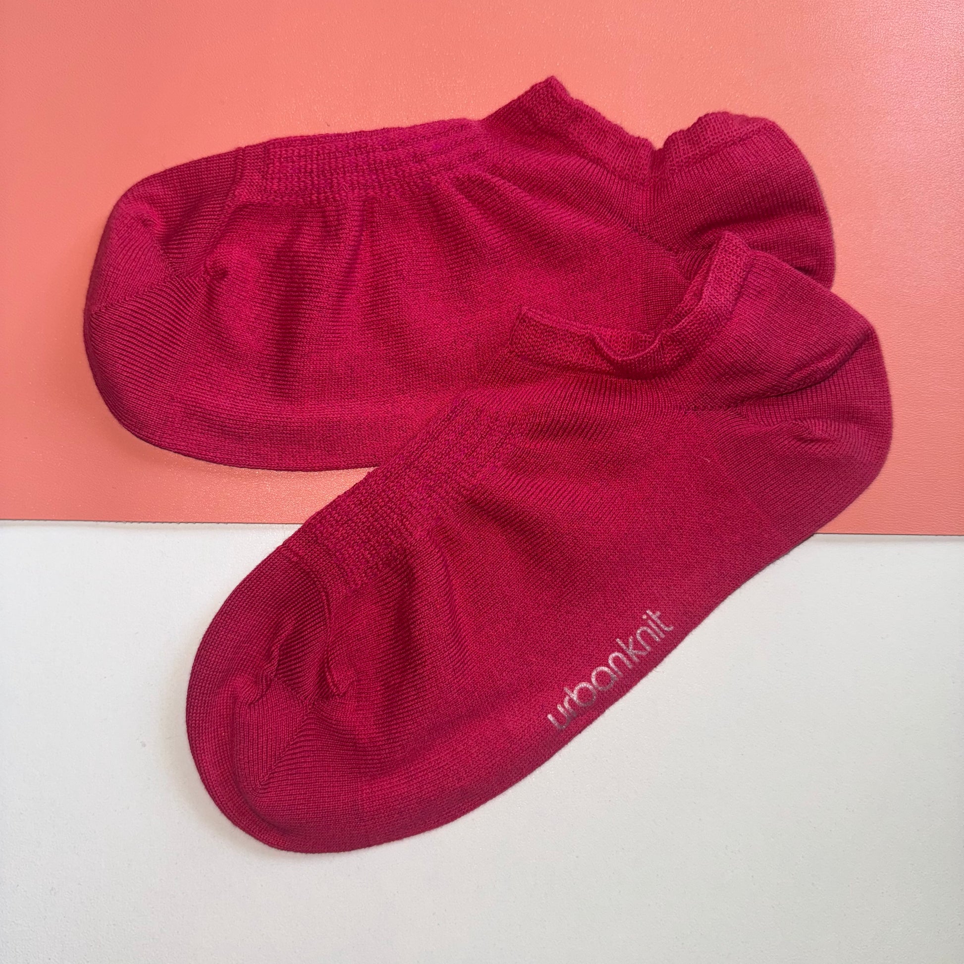 Ladies Scrunched Trainer Liner - Cherry