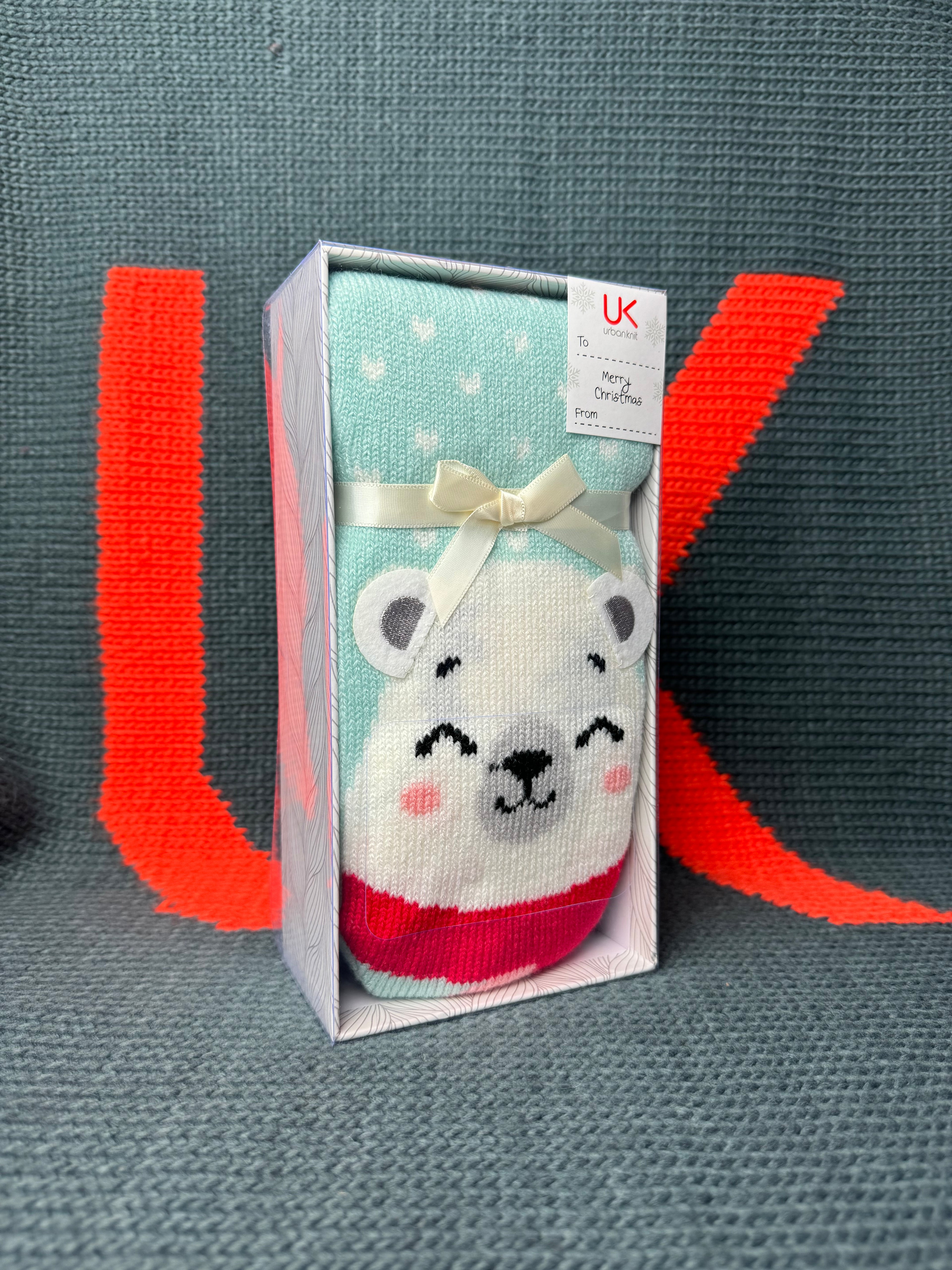 Ladies Polar Bear Lounge Sock Gift Box