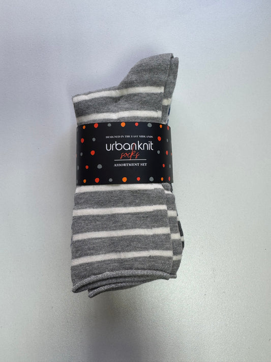Ladies 5pp Cotton Stripe Ankle Socks