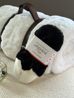 Ladies Everyday Fur Slipper Black/Cream