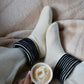 Ladies Cream Stripe Bootie