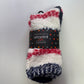 Ladies 2pp Cosy Red Stripes Socks