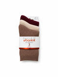 Ladies 3pp Bamboo Ankle Socks - Trellis Burgundy