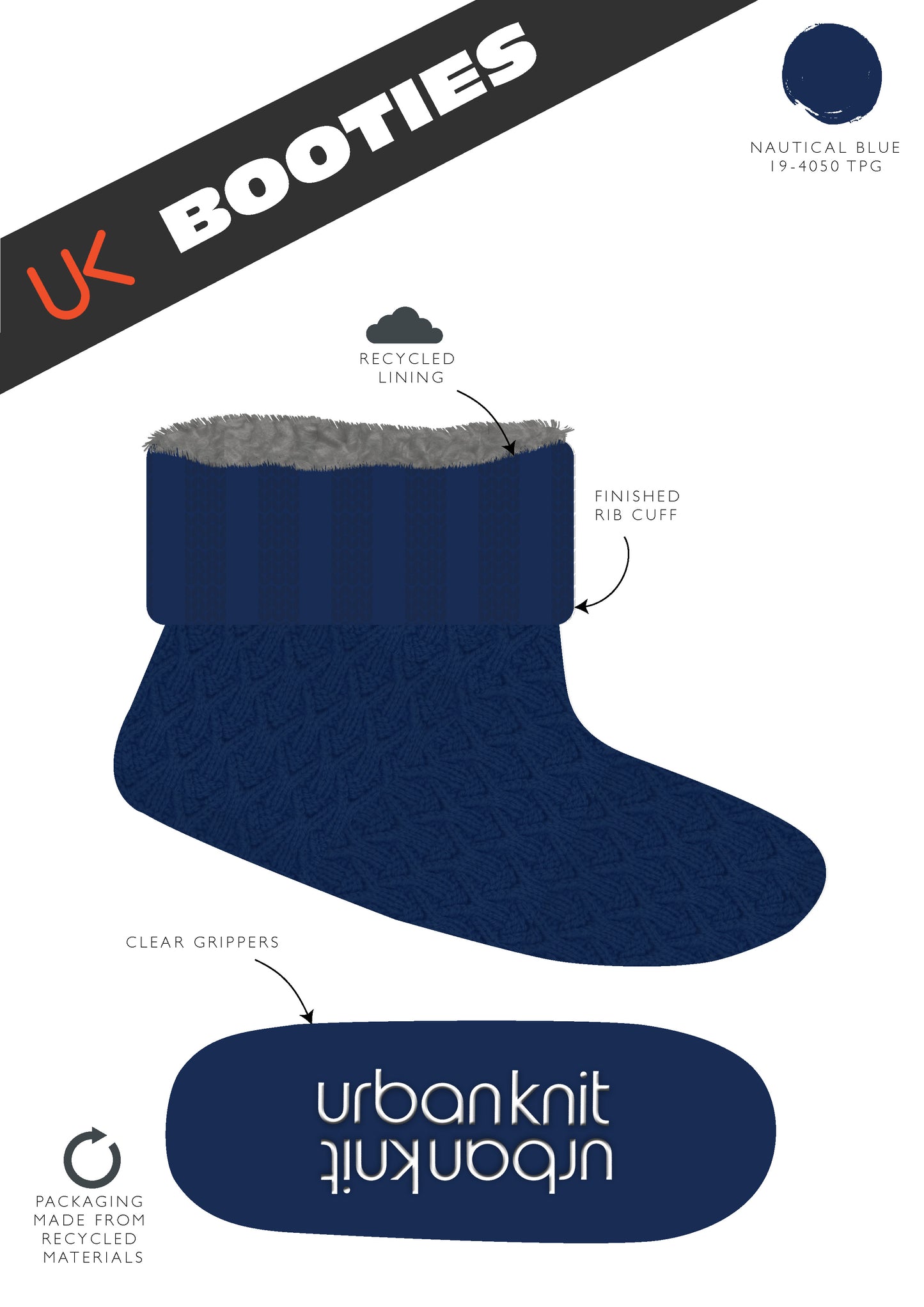 Men's Smoky Blue Cable Bootie