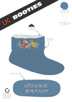 Ladies Denim Floral Embroidery Bootie