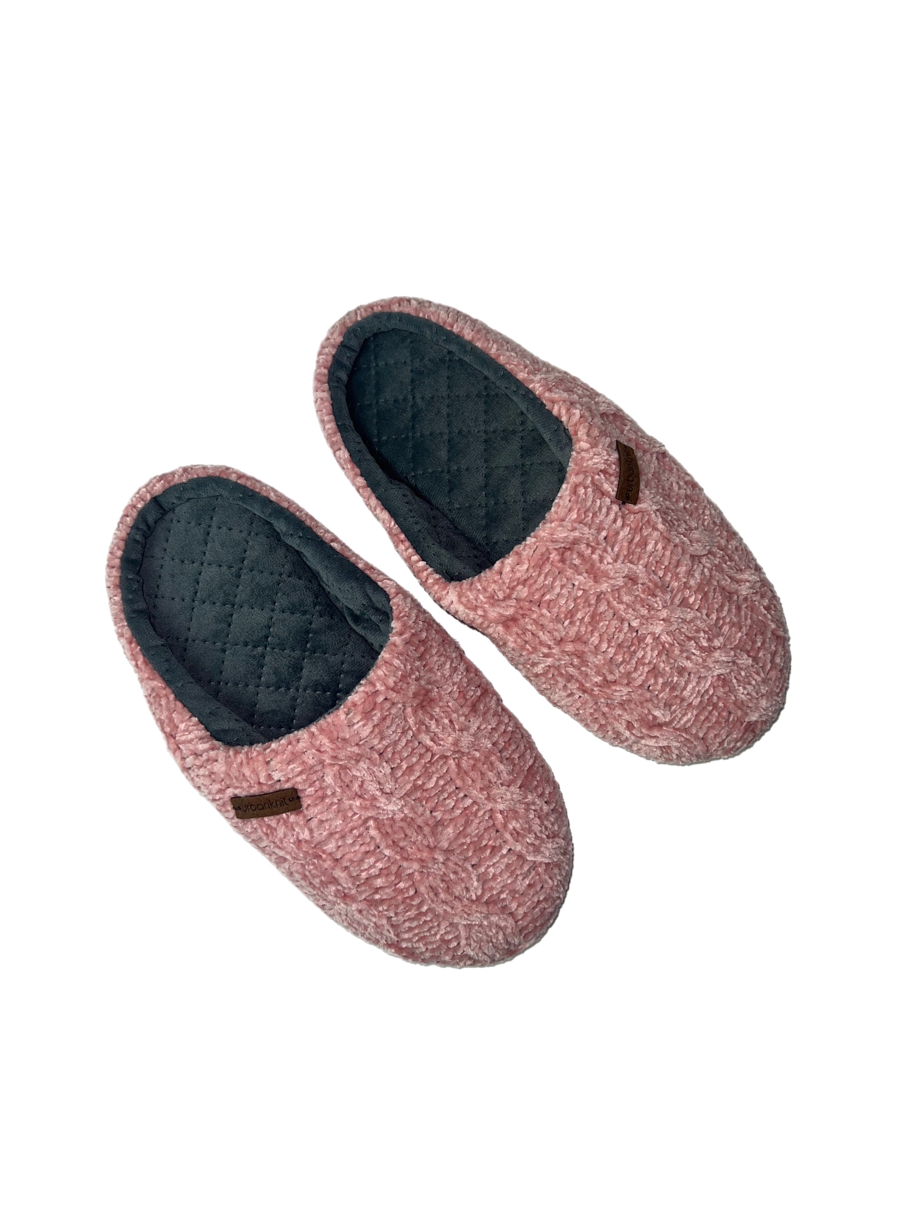 Ladies Dusky Rose Chenille Slippers