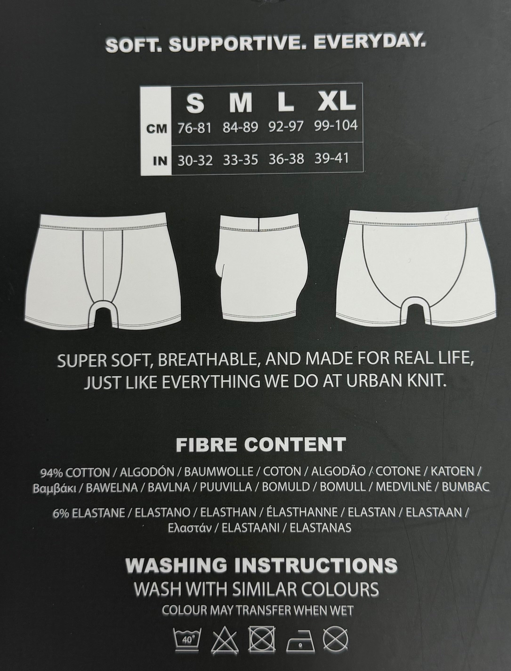3 Pack Mens Boxers Navy Blue Contrast