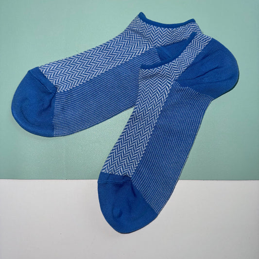 Men's Narrow Welt Trainer Liner - Cornflower Zigzag