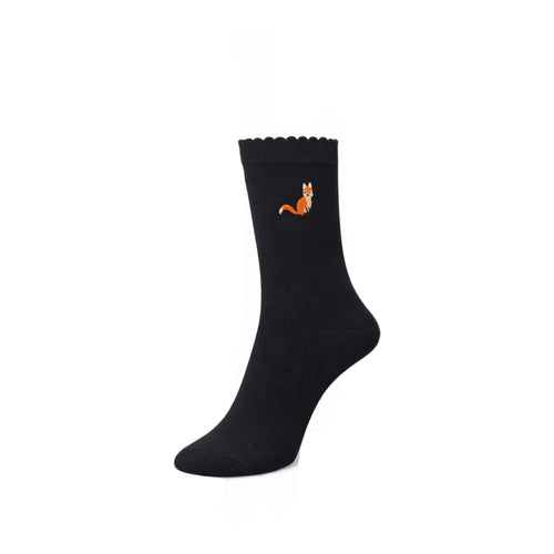 Ladies 3pp Embroidery Woodland Socks