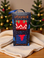 Men's 2pp Cosy Sock In A Box - Stag Fairisle