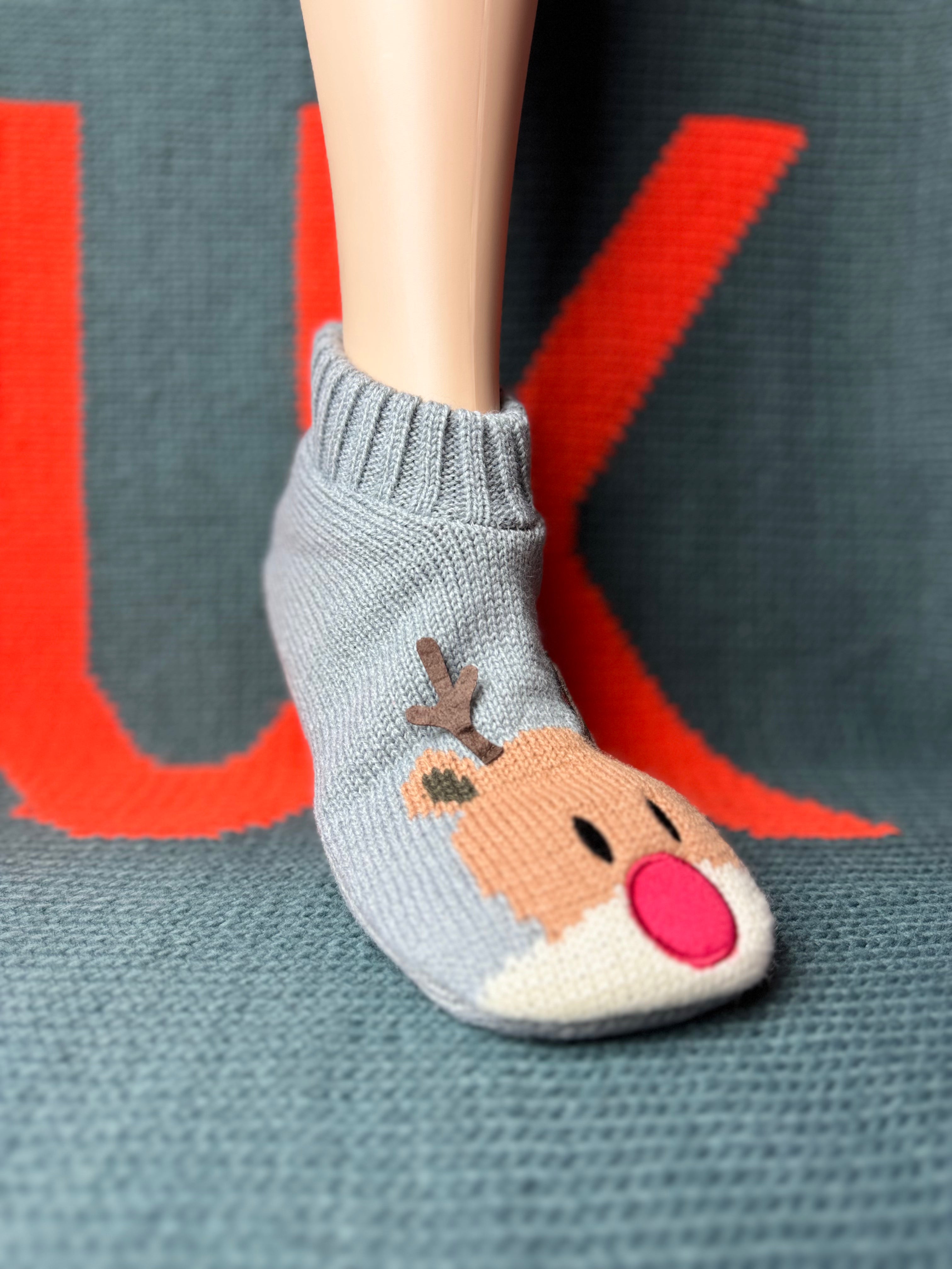 Unisex Slipper Footsie - Reindeer