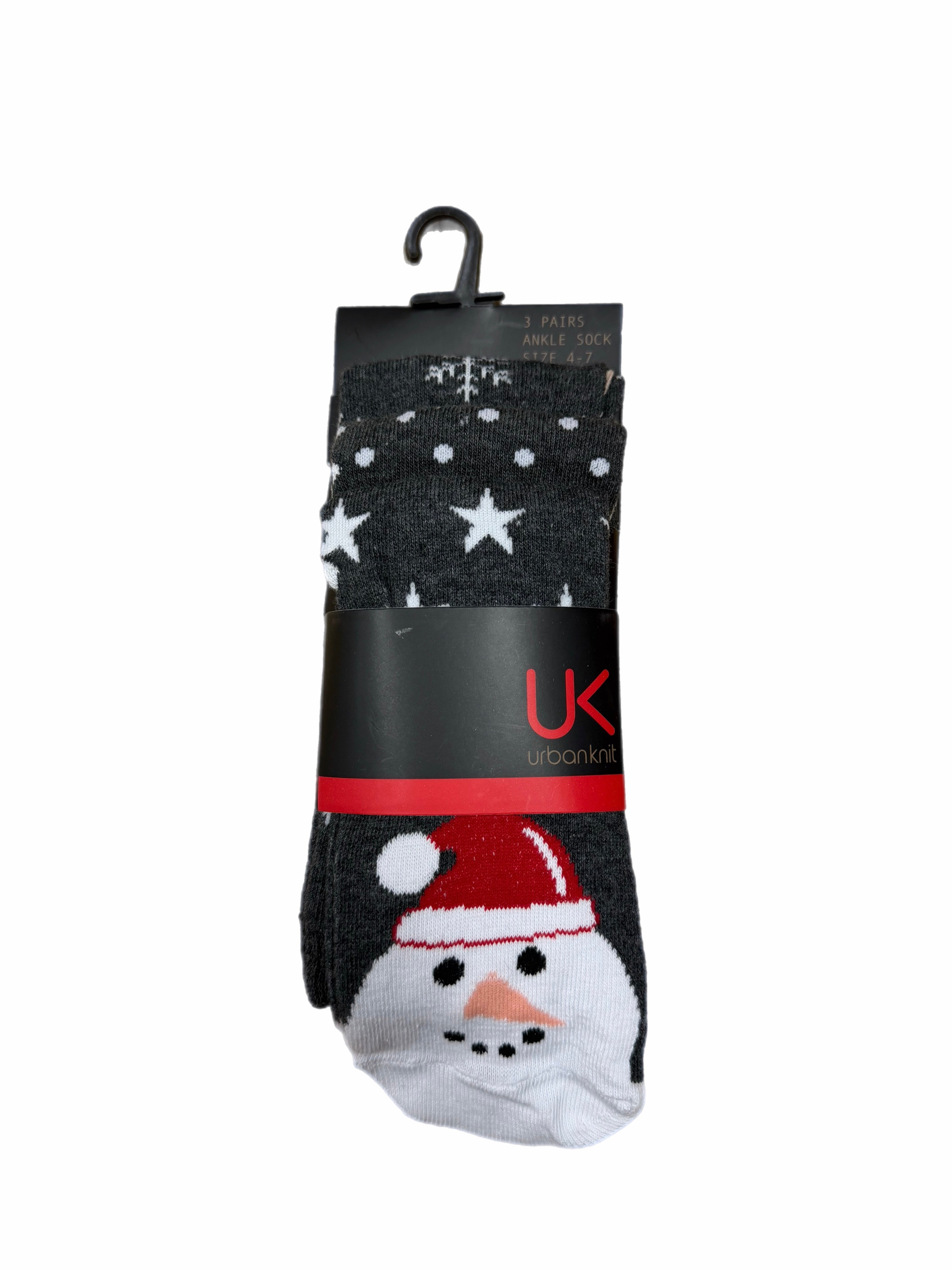 Ladies 3pp Xmas Cascade Socks