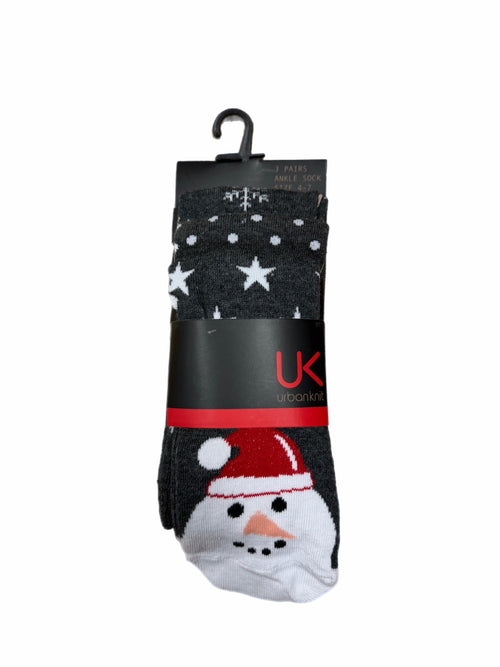 Ladies 3pp Xmas Cascade Socks