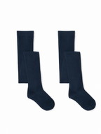 KIDS COTTON SCHOOL TIGHTS - 2 PAIR PACK