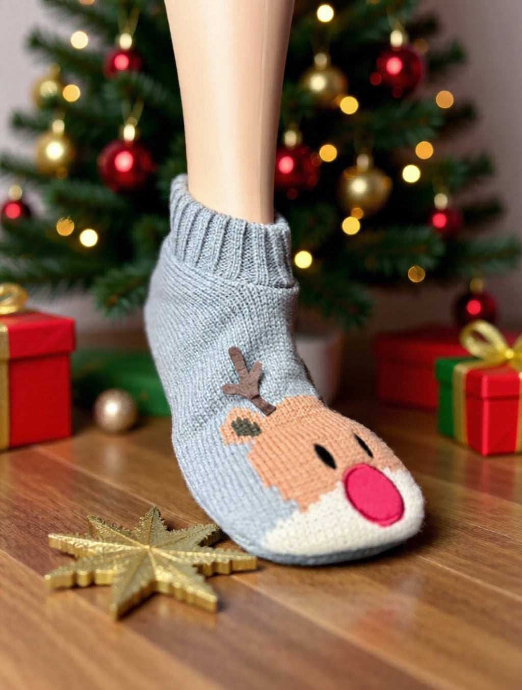 Unisex Slipper Footsie - Reindeer