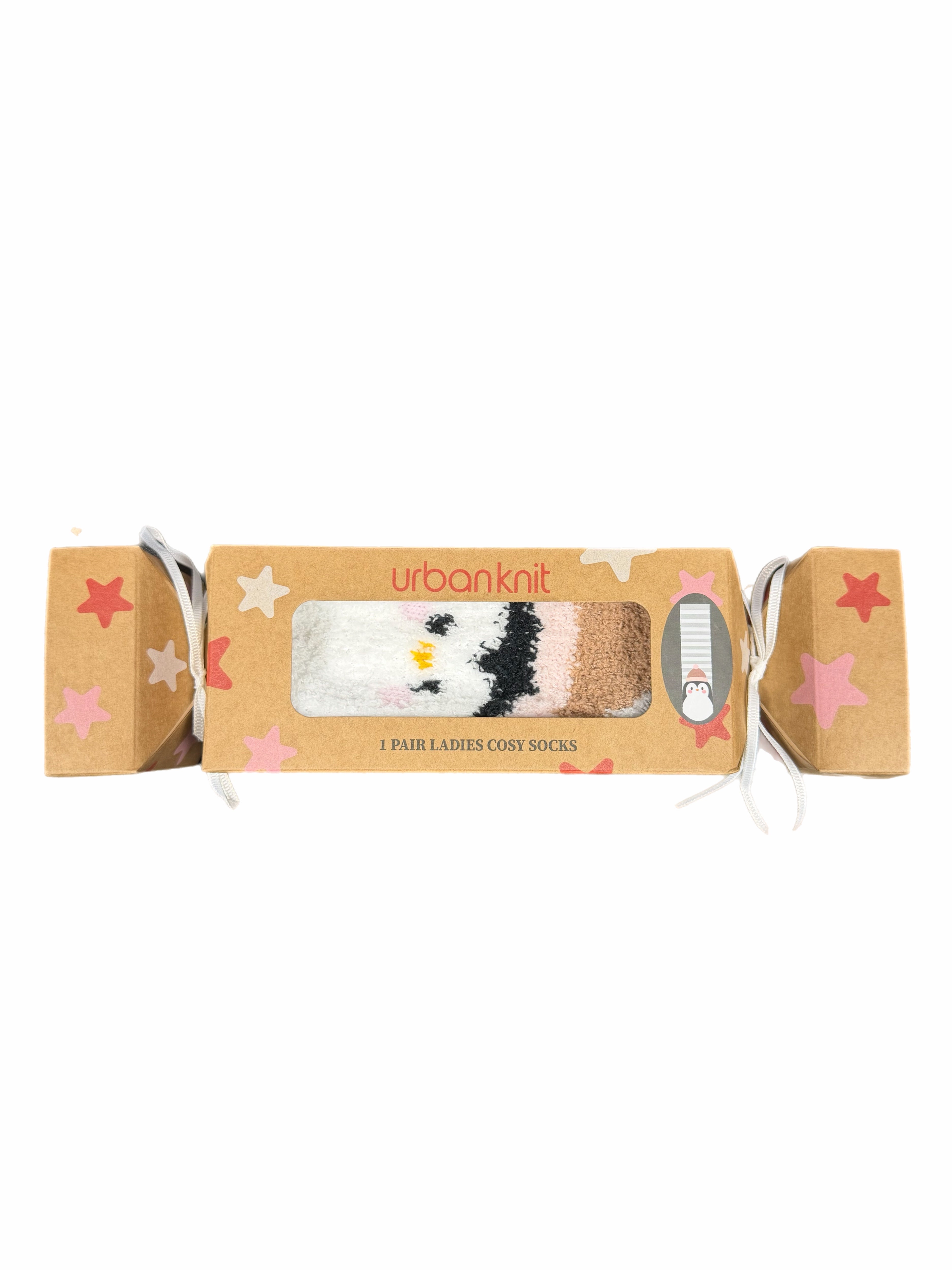 Ladies Christmas Cracker Sock Gift Box - Penguin