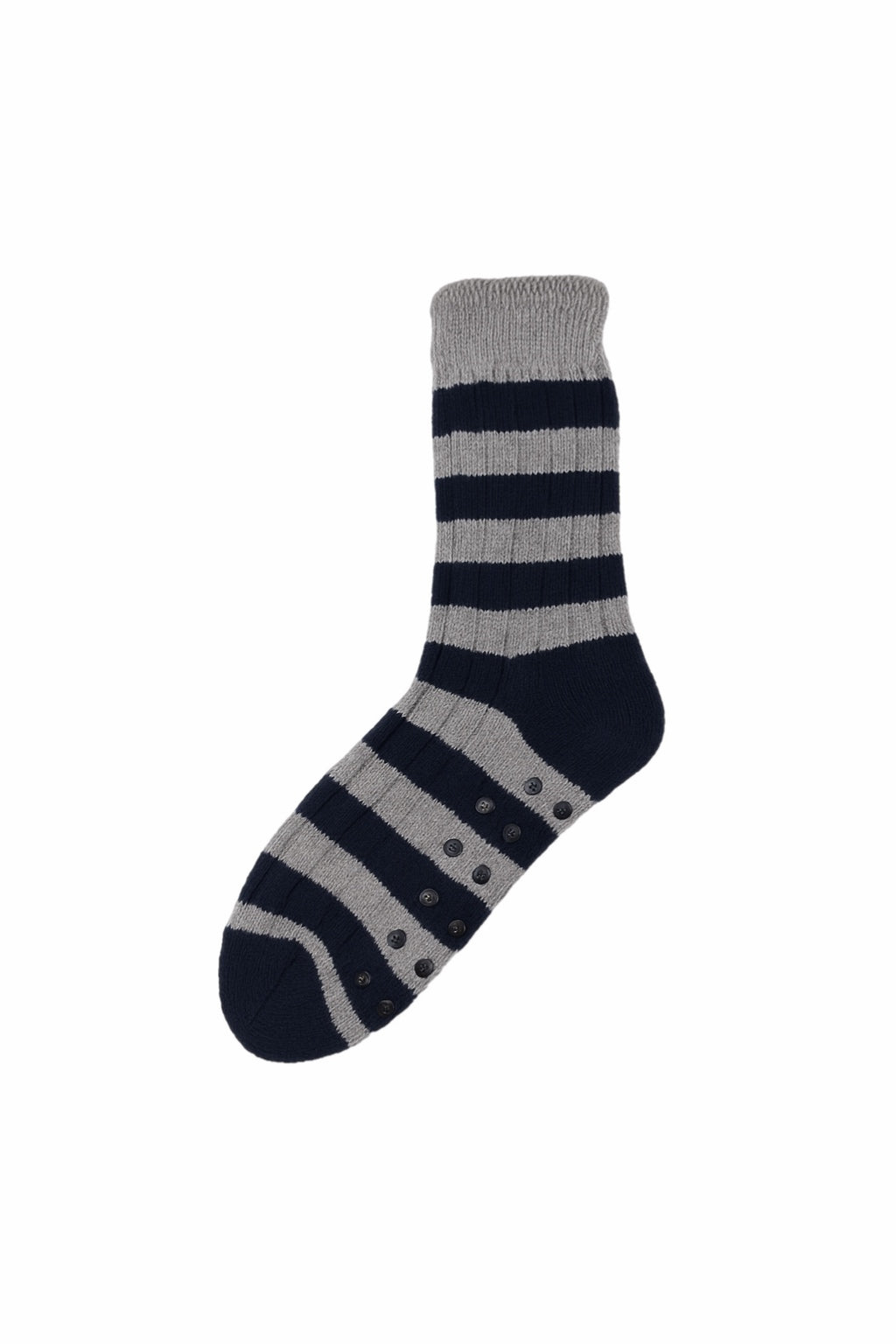 Men’s Ribbed Slipper Socks - Navy/Grey