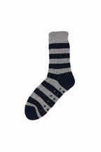 Men’s Ribbed Slipper Socks - Navy/Grey