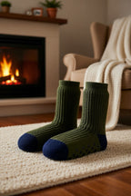 Men’s Ribbed Slipper Socks - Khaki