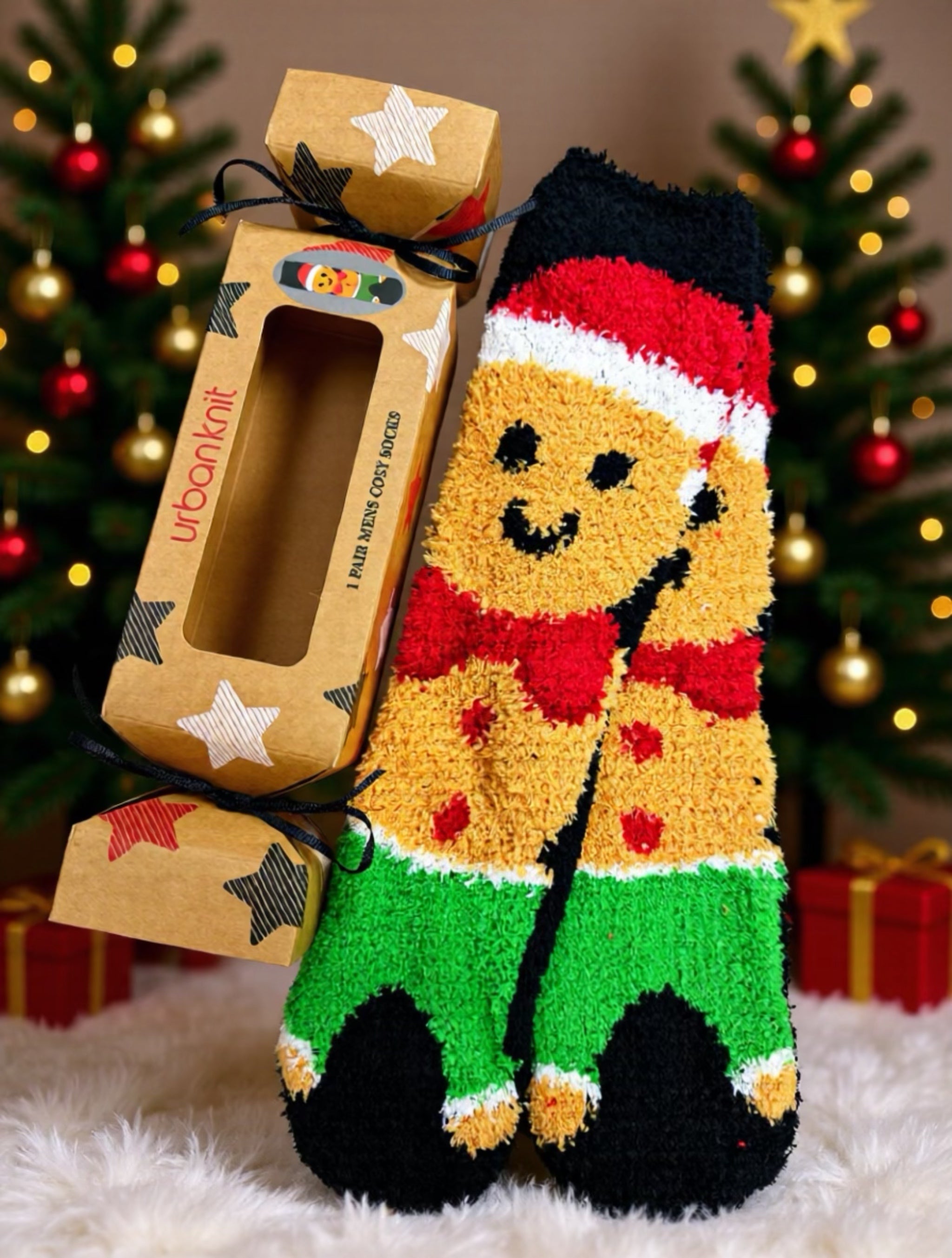 Men’s Christmas Cracker Sock Gift Box - Gingerbread Man