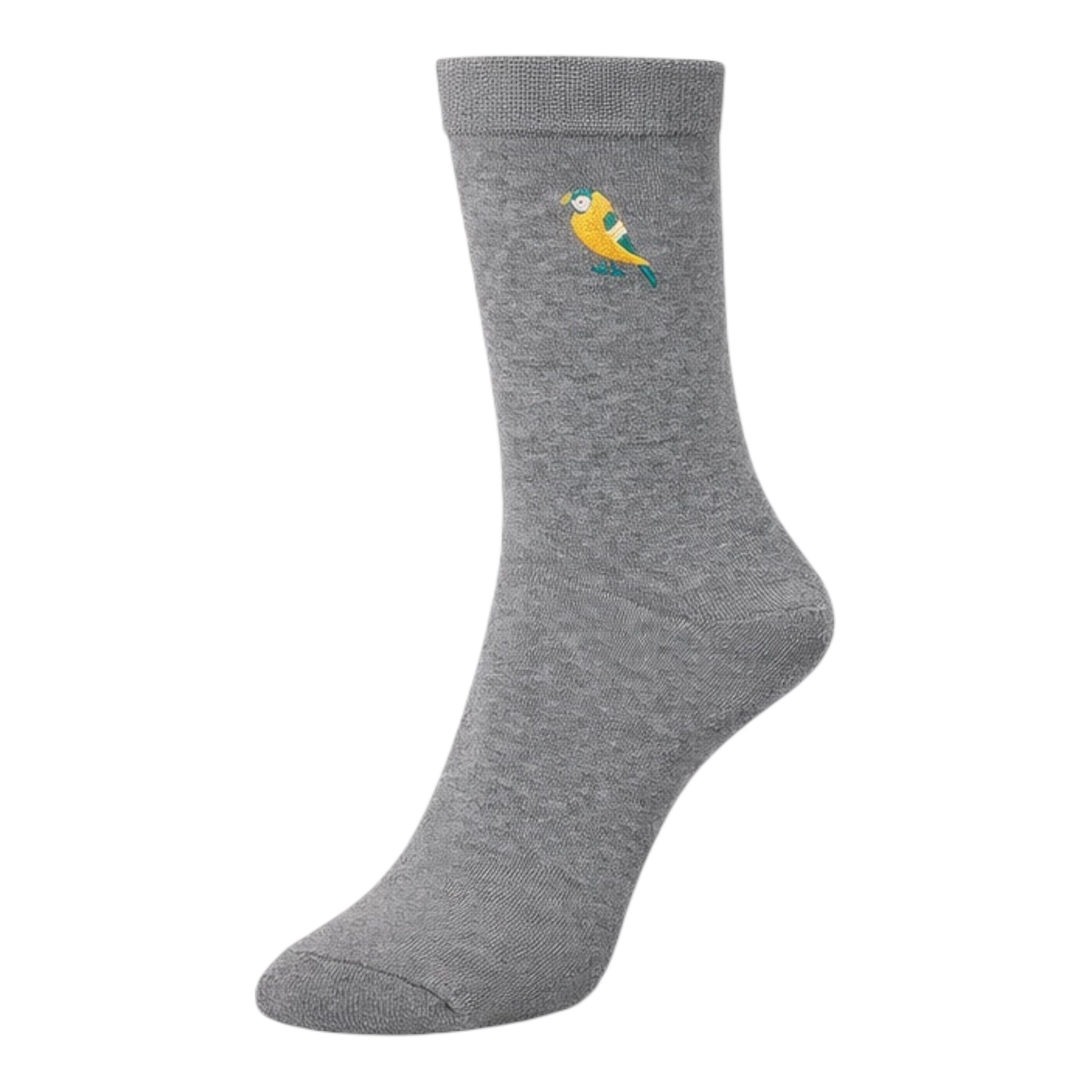 Ladies 3pp Embroidery Bird Socks