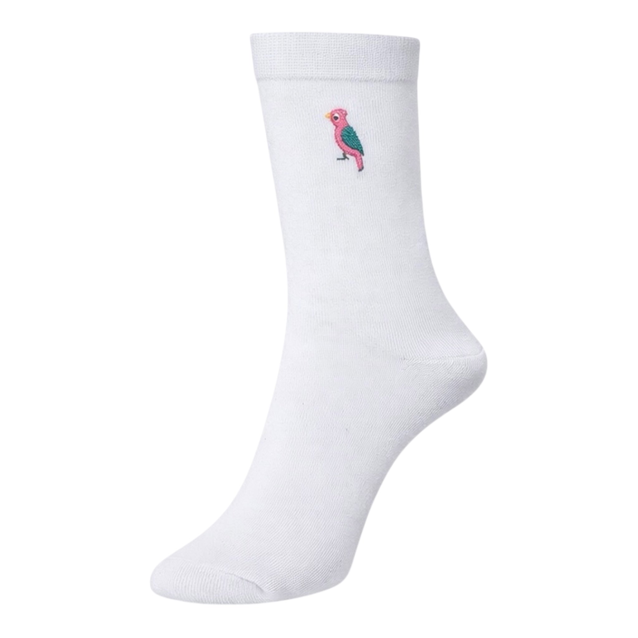 Ladies 3pp Embroidery Bird Socks