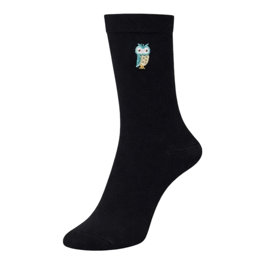 Ladies 3pp Embroidery Bird Socks