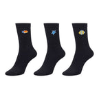 Ladies 3pp Embroidery Sea Creatures Socks