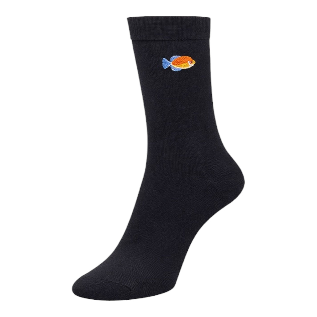 Ladies 3pp Embroidery Sea Creatures Socks