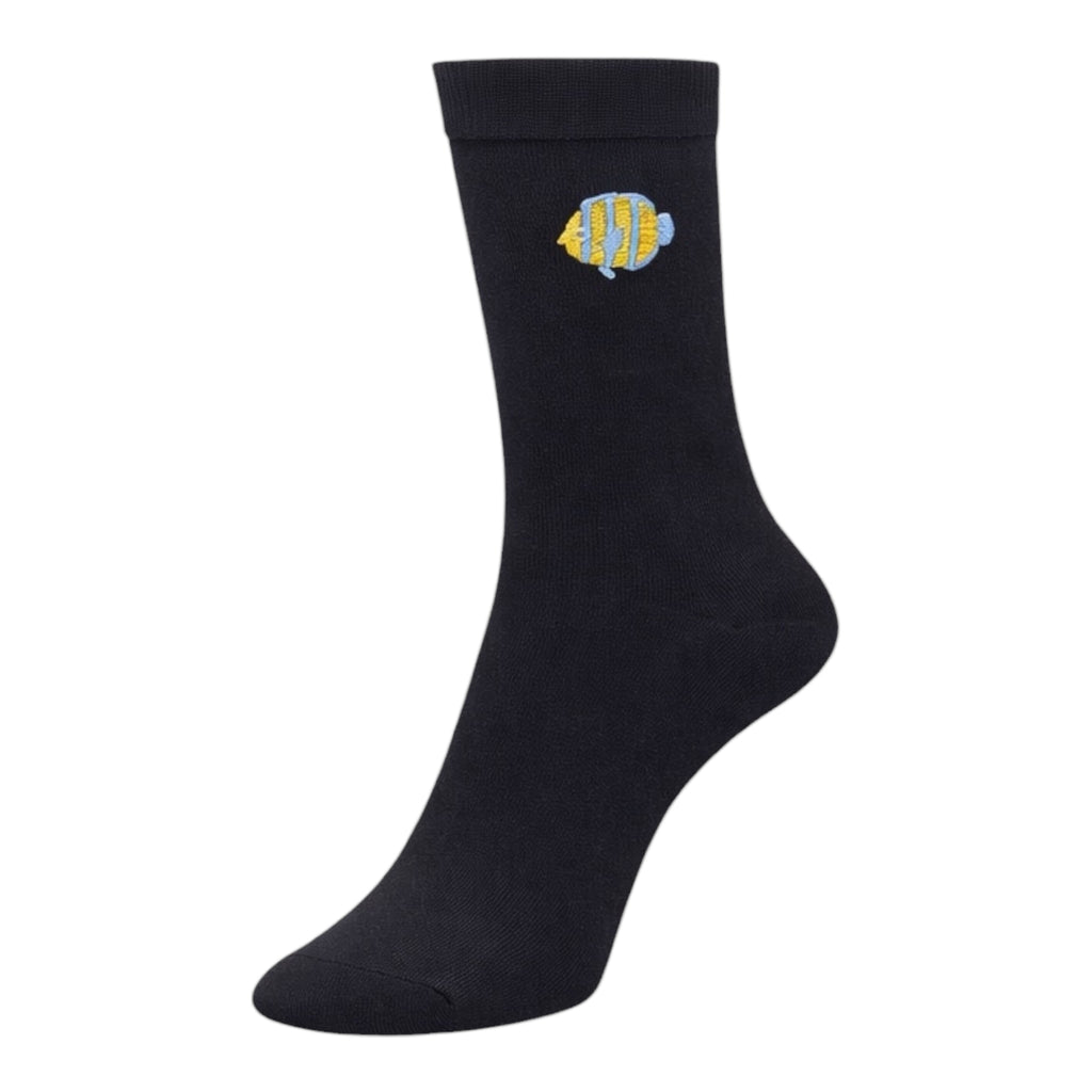 Ladies 3pp Embroidery Sea Creatures Socks