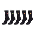 Men's 5pp Embroidery Black Fast Food Socks