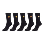 Men's 5pp Embroidery Black Fast Food Socks
